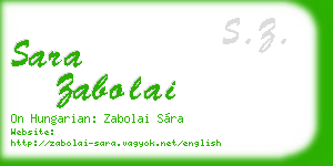 sara zabolai business card