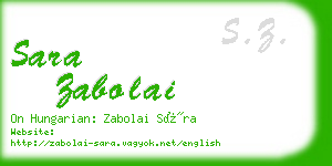 sara zabolai business card